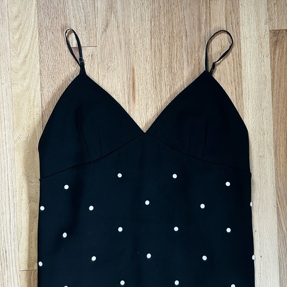 TIBI neve cami midi beaded slip dress polka dot crepe black size 10 - Picture 8 of 16